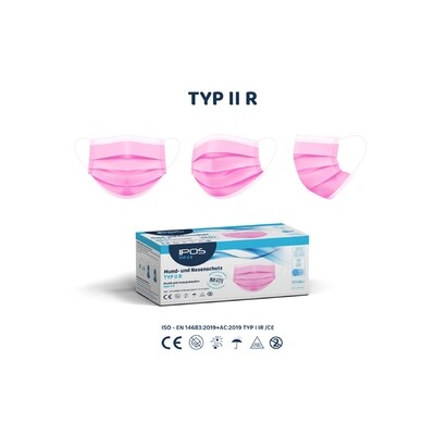 Medizinische Mund-Nasen-Maske "Typ 2 R" - pink
