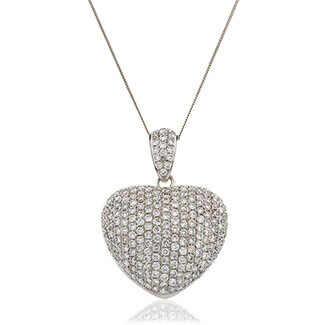 Heart Diamond Pendant with chain 3.05ct