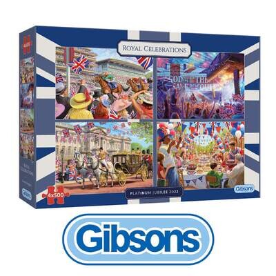 Royal Celebrations Gibsons 4x500 piece Jigsaw Puzzles