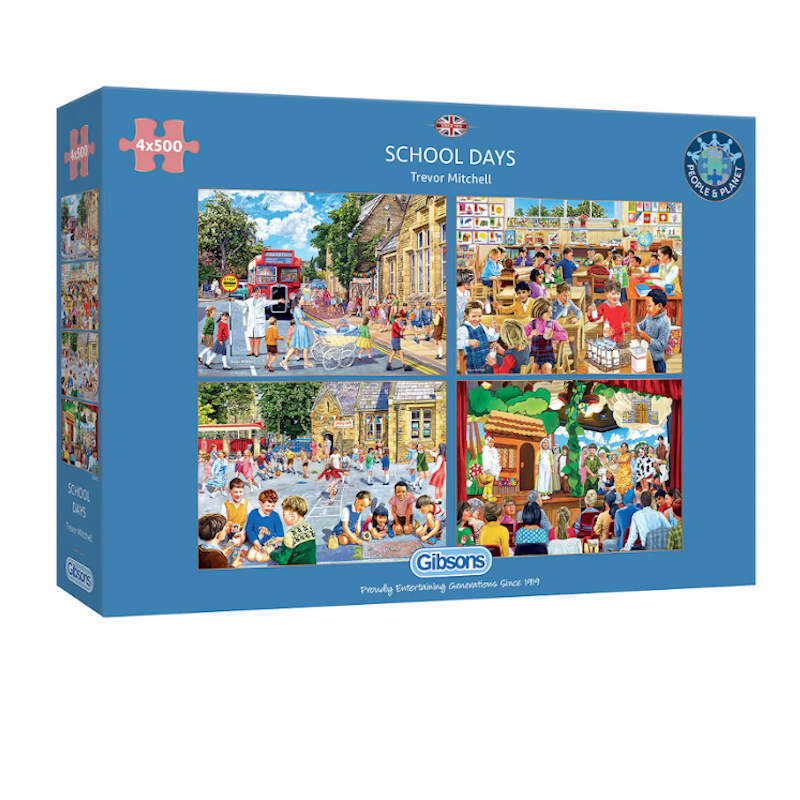 School Days 4 x500 piece Gibsons  jigsaw puzzles