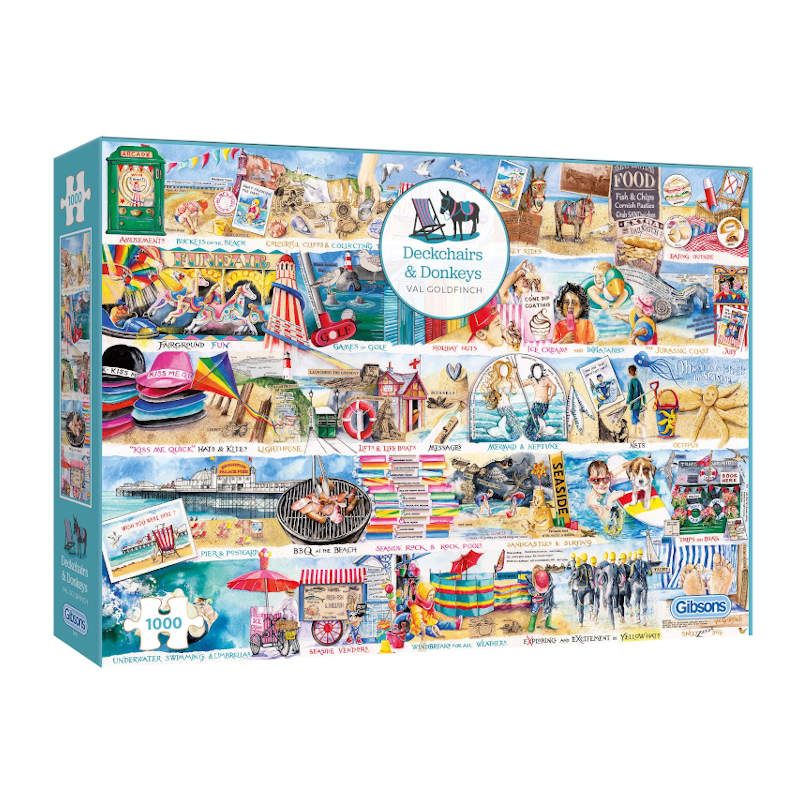 Deckchairs and Donkeys Gibsons 1000 piece Jigsaw Puzzle