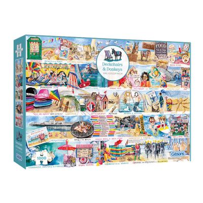 Deckchairs and Donkeys Gibsons 1000 piece Jigsaw Puzzle