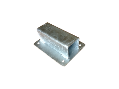 Pfostenhalter 60x60 mit Flanschplatte, Balkenschuh verzinkt Pfostenhalter 60x60 mit Flanschplatte, Balkenschuh verzinkt