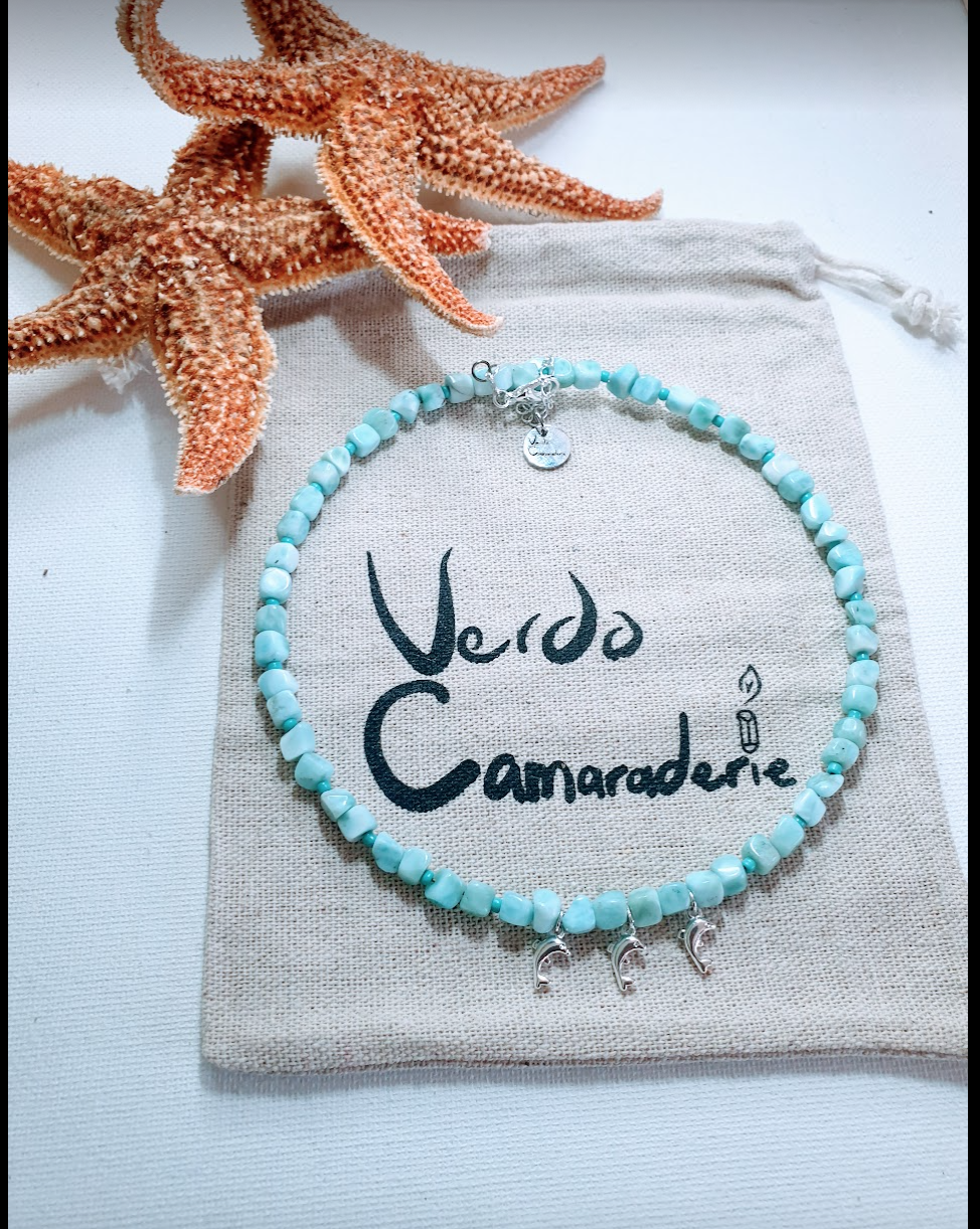 Ice cubes Larimar Necklace