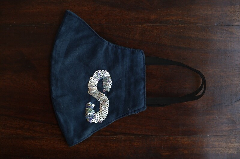 Face Mask with Initial Embroidery