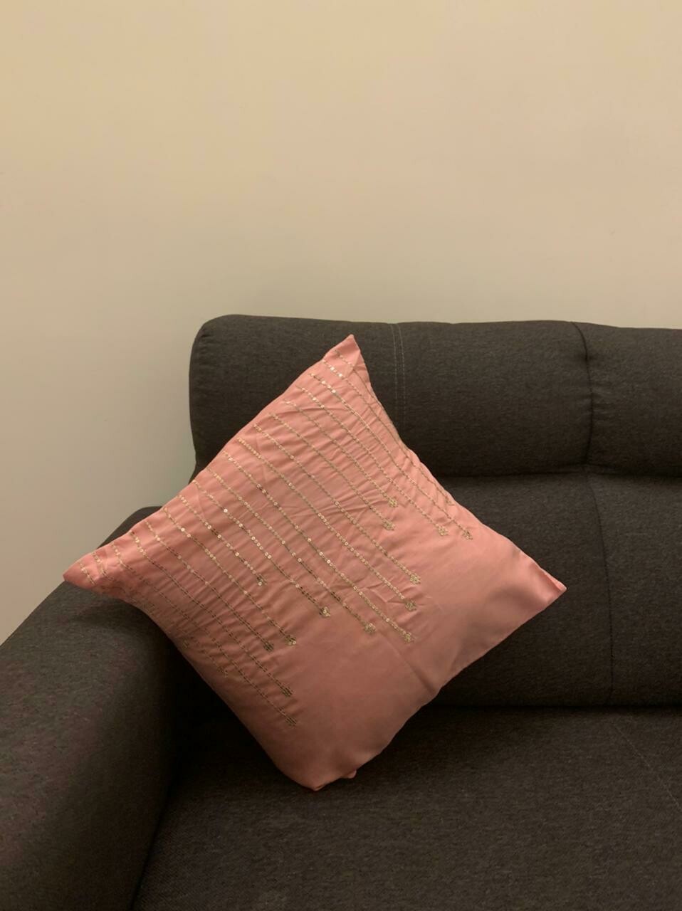 Drop Sequin Pink Cushion