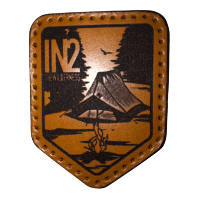 Custom made leather badge patch In2 The Wilderness price included postage