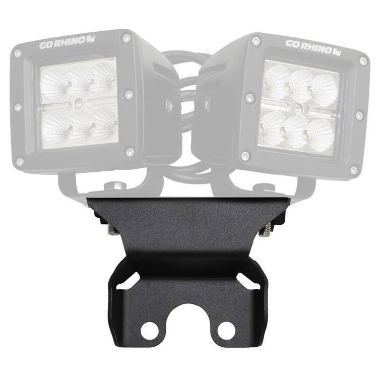 Rear center hood light mounts for two 3x3" LED Cube lights Go Rhino