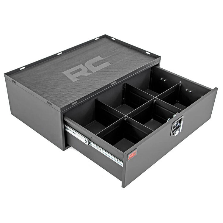 Metal storage box with slide out lockable drawer Rough Country