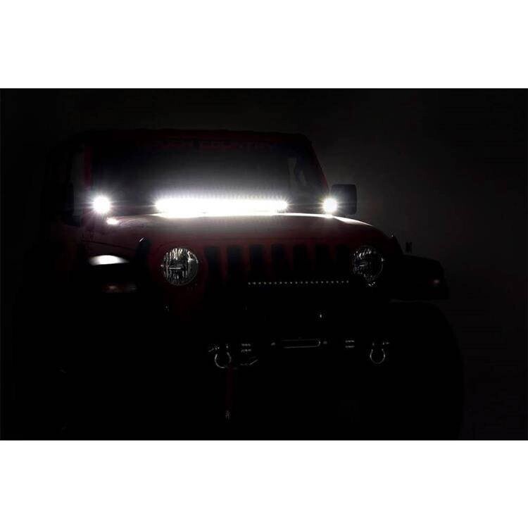 LED lights 2" square white DRL Rough Country Black Series