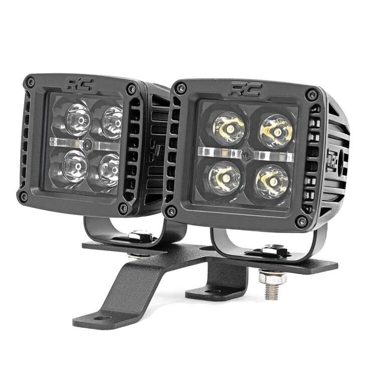 LED lights 2" square white DRL Rough Country Black Series