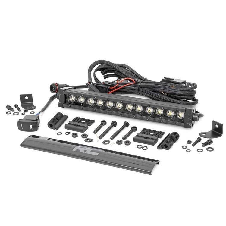 LED light bar 12" single row white DRL spot Rough Country Black Series
