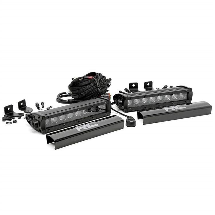 LED light bars 8" single row spot Rough Country Black Series