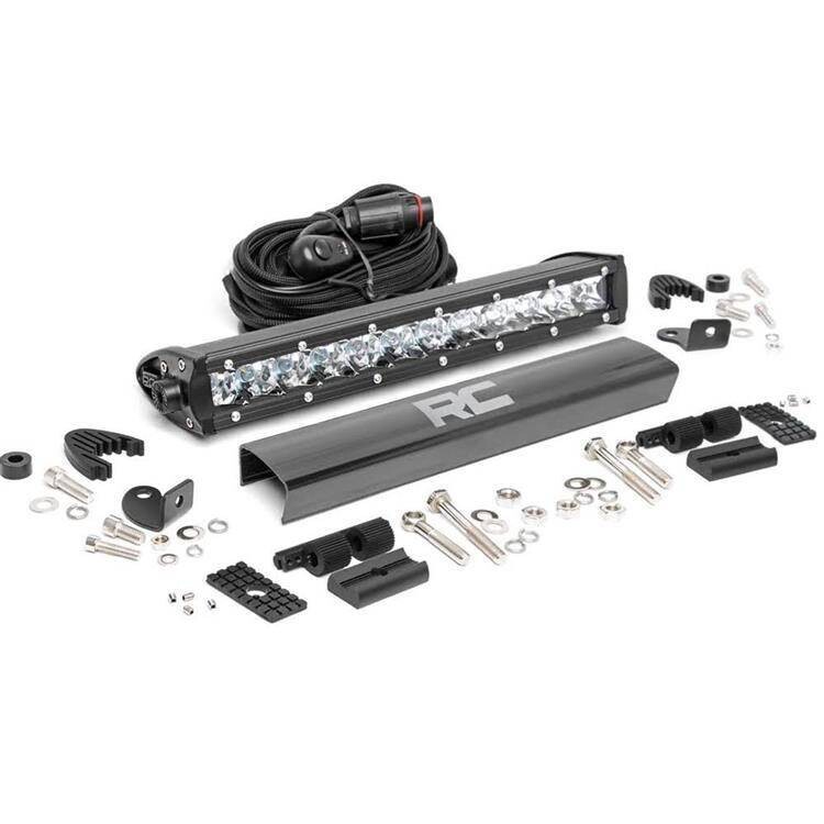 LED light bar 12" single row spot Rough Country Chrome Series