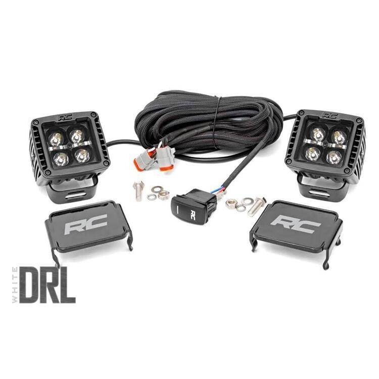 LED lights 2" square white DRL spot Rough Country Black Series