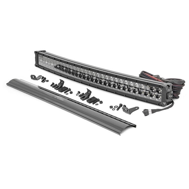 LED light bar 30" dual row curved amber DRL spot/flood Rough Country Black Series