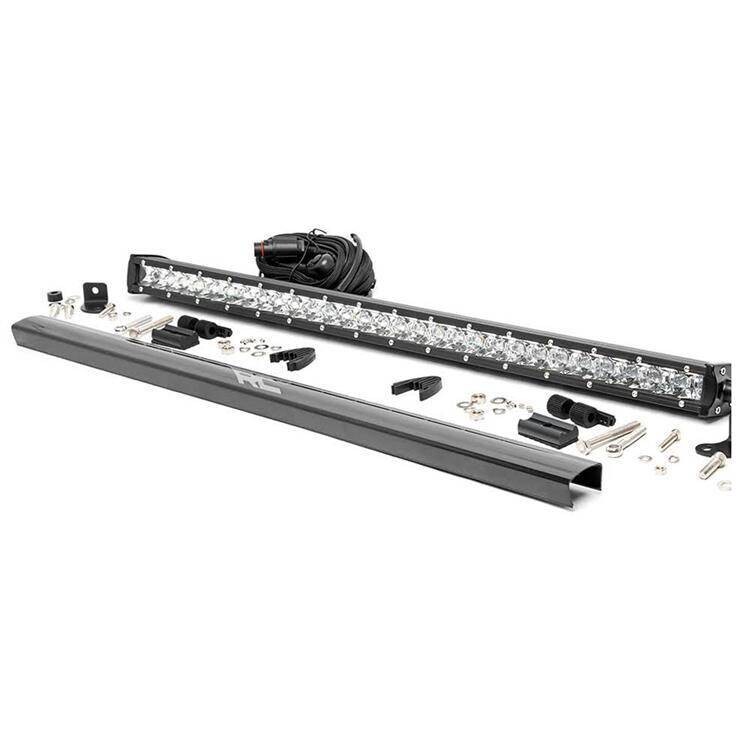 LED light bar 30" single row spot Rough Country Chrome Series