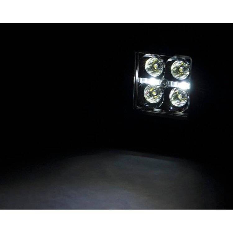 Lower windshield LED 2" kit White DRL Rough Country Black Series