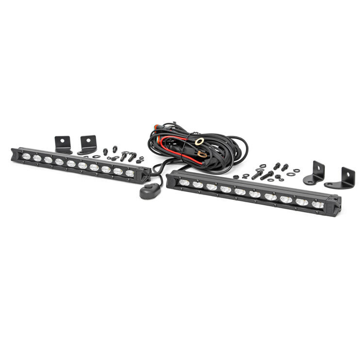 LED light bars 10" slim flood Rough Country Black Series