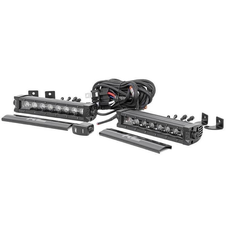 LED light bars 8" single row white DRL spot Rough Country Black Series