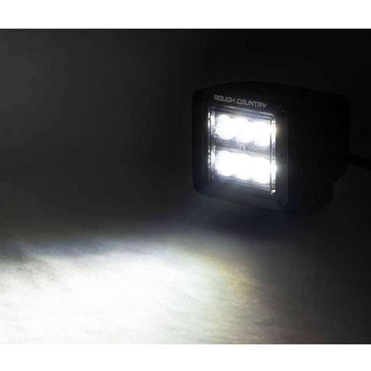 Lower windshield LED 2" kit Flood Beam Rough Country Black Series
