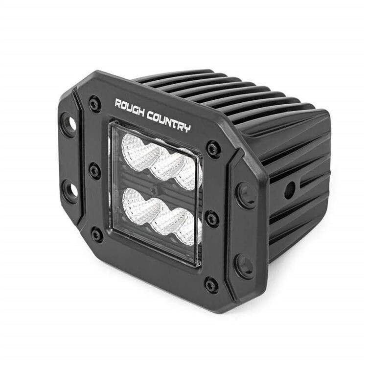 LED lights 2" square flush mount flood Rough Country Black Series