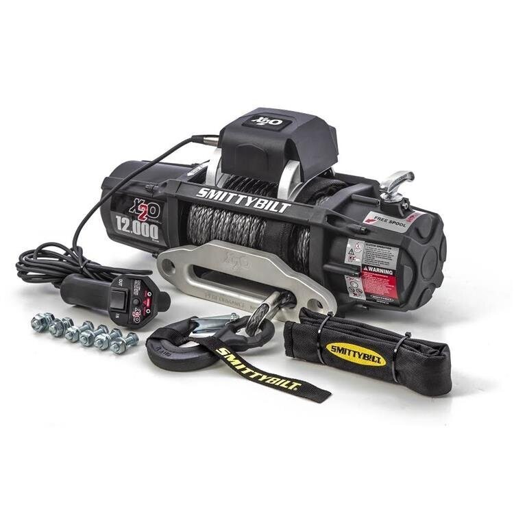 Winch with synthetic rope and wireless remote 12000 lbs Smittybilt X20 GEN2