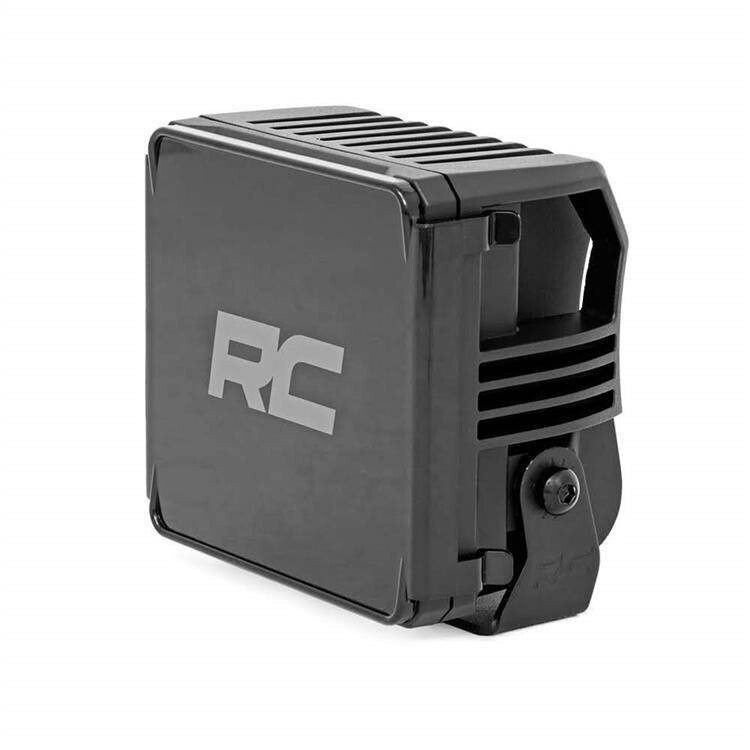 LED lights 4" square white DRL Rough Country Chrome Series