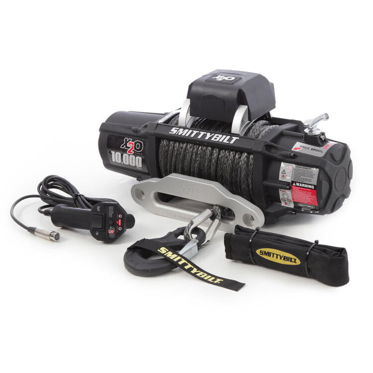 Winch with synthetic rope and wireless remote 10000 lbs Smittybilt X20 GEN2