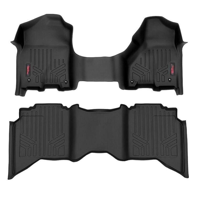 Front and rear floor mats half length console Rough Country Crew/Mega Cab