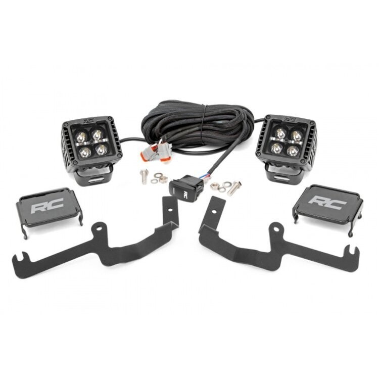 Lower windshield LED 2" kit Amber DRL Rough Country Black Series