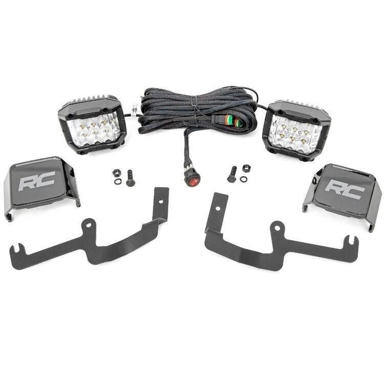 Lower windshield LED 3" kit Rough Country Wide Angle Series