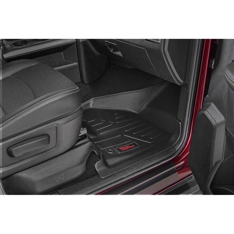 Front and rear floor mats half length console Rough Country Crew/Mega Cab