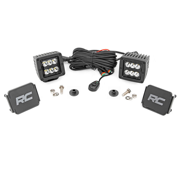 LED lights 2" square Spot Beam Rough Country Black Series