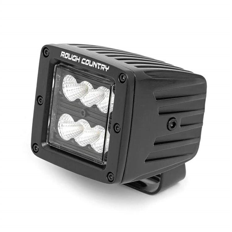 Square Cree LED lights 2" Flood Beam kit Rough Country Black Series