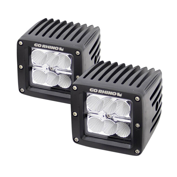 LED lights cube 3" Surface for front BR5 bumper spot/flood Go Rhino