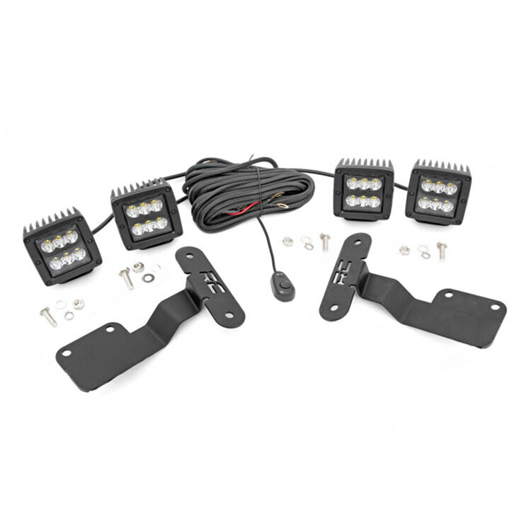 Square Cree LED lights 2" Spot Beam kit Rough Country Black Series