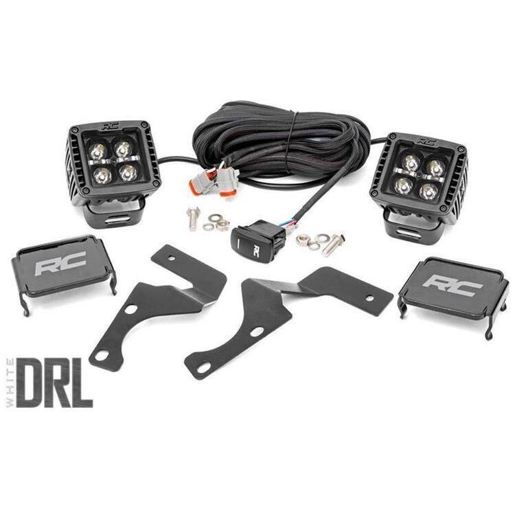 LED lights 2" square White DRL Rough Country Black Series