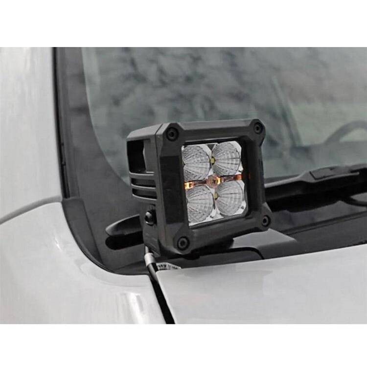 LED lights 2" square White DRL Rough Country Black Series
