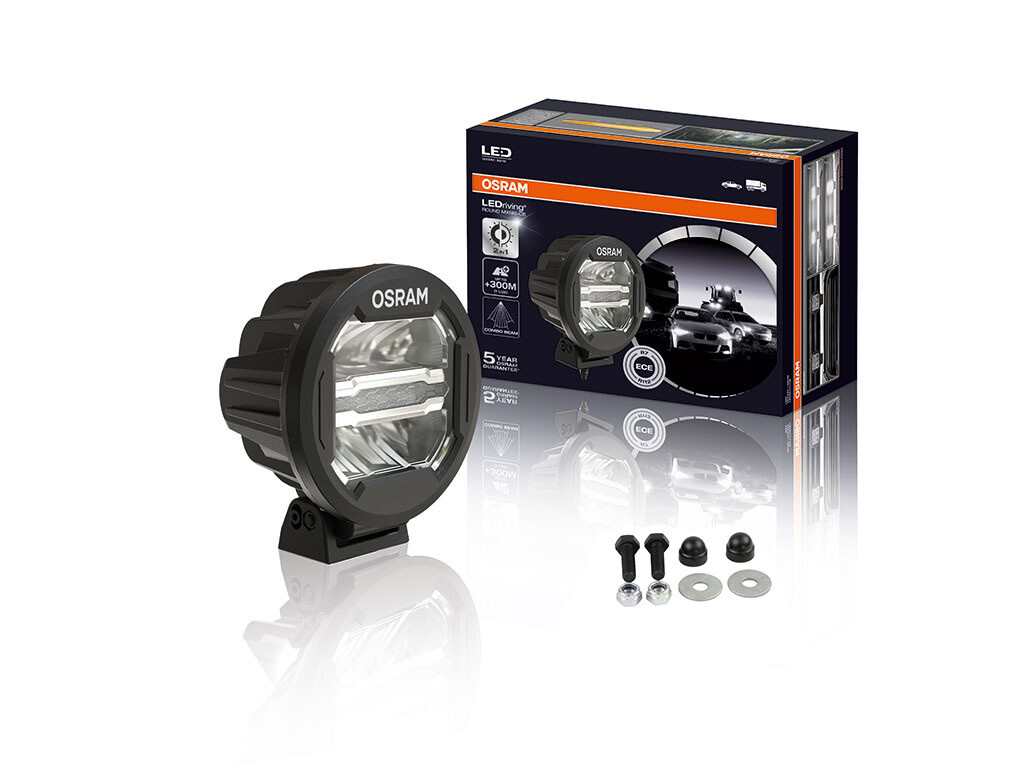7 inOSRAM LED-lamp Rond MX180-CB / 12V / 24V / Combo Beam AND Montagekit