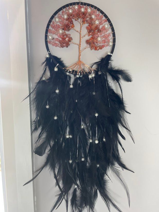 Strawberry quartz agate dream catcher