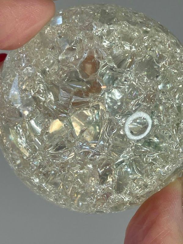 Crackle quartz sphere