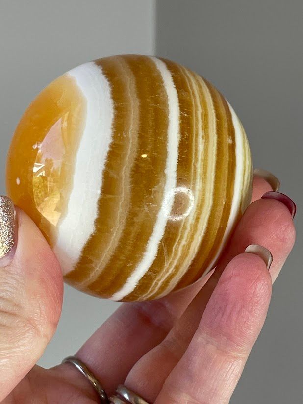Yellow calcite sphere