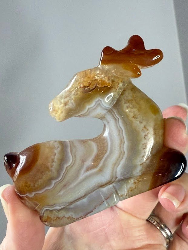 Druzy agate deer