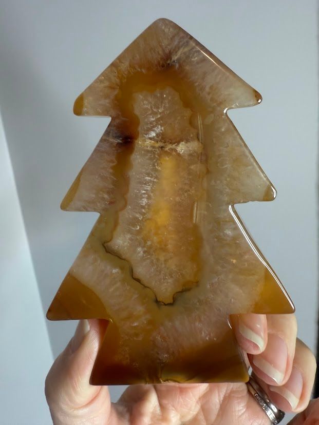 Orange druzy agate tree