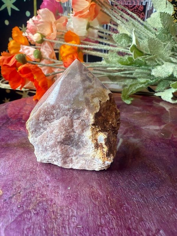 Pink amethyst cupcake Half raw