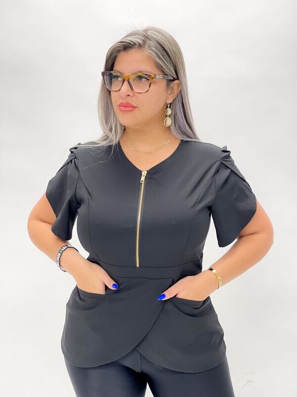 Black Aesthetician Uniforms (Short Sleeve)
