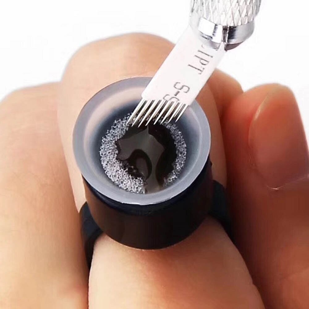 PIGMENT RING WITH SPONGES (25PCS), COLOR: BLACK
