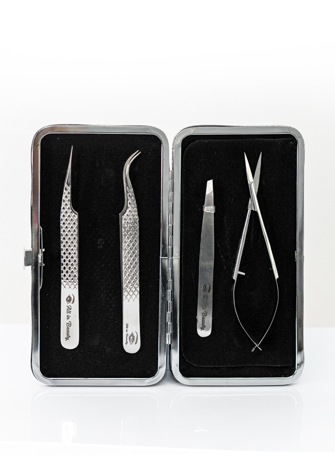 TWEEZERS KIT SILVER, Quantity: SILVER 4pcs