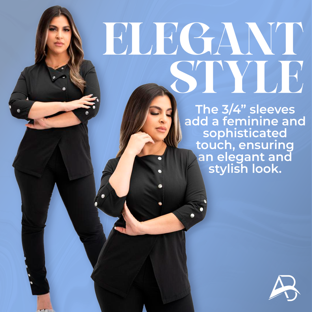ELEGANT BLACK SET (3/4  Sleeve uniform )